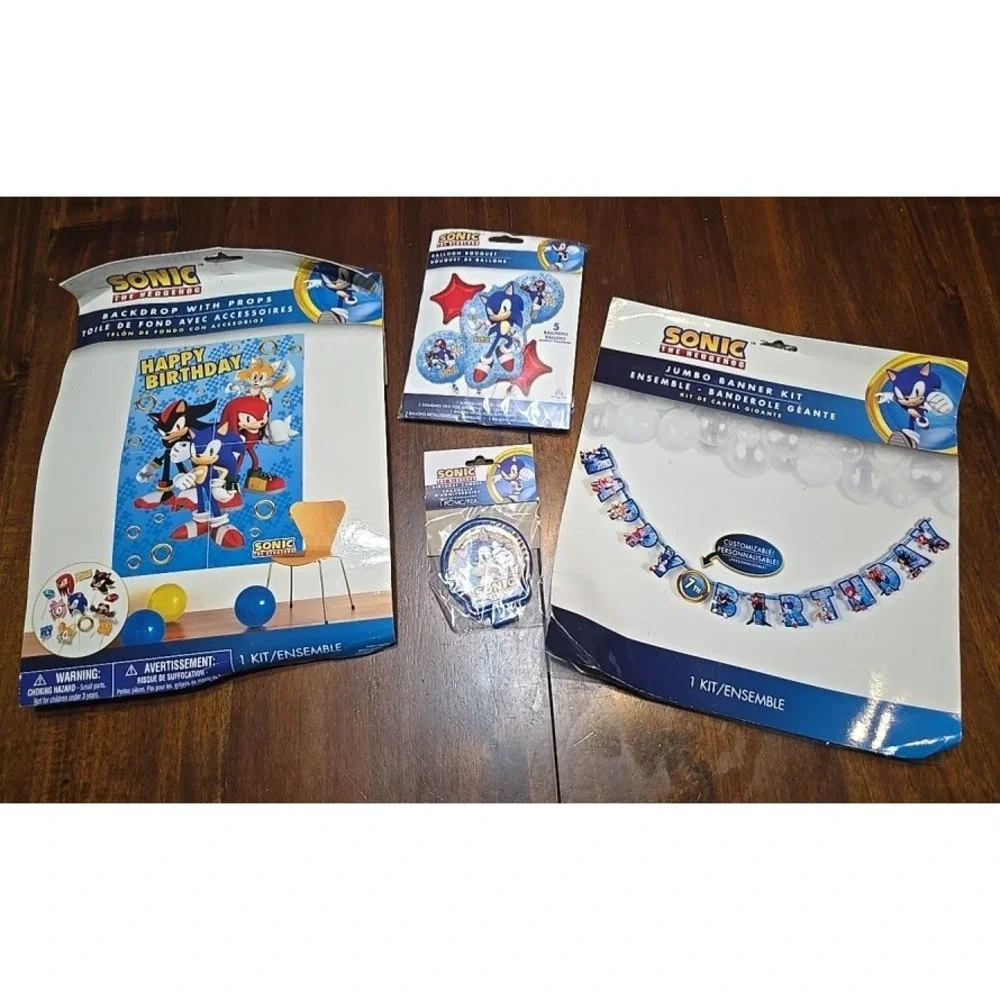 Sonic The Hedgehog Birthday Decor Pack Balloons Banner Candle Sign